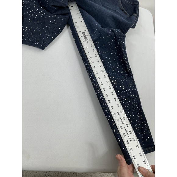 Womans Excellent Condition Denim 24/7 Blue Jeans 24W Stud Accent 0155/A-5 - Picture 8 of 9